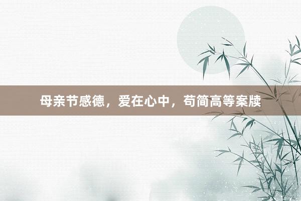 母亲节感德，爱在心中，苟简高等案牍